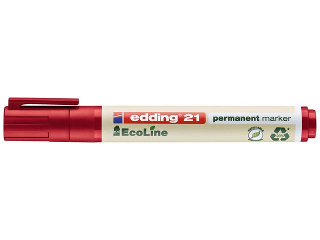 21 EcoLine Permanente Marker, Ronde Punt, 1,5 - 3 mm, Rood