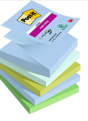Super Sticky Z-Notes, Oasis Colour Collection, 76 x 76 mm