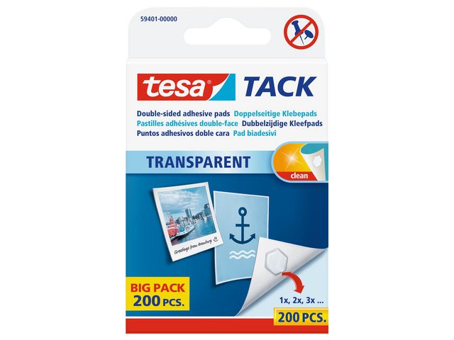 TACK Dubbelzijdige Kleefpads Value Pack, Transparant