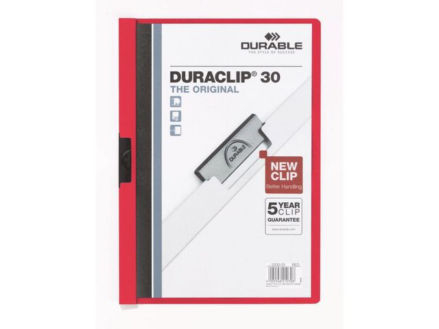 Duraclip® Klemmap A4, 1-30 vel, Rood