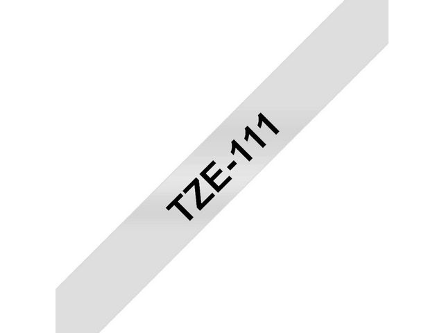 TZe-111 Tape, 6 mm x 8 m, Zwart op Transparant