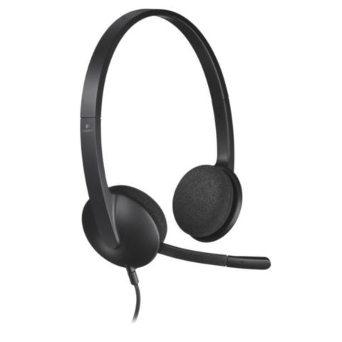 H340 On-Ear Stereo Headset, USB, Zwart