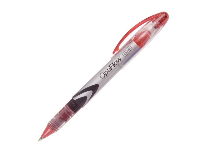 OptiFlow stickrollerbalpen, fijne punt van 0,5 mm, rode inkt, rode huls