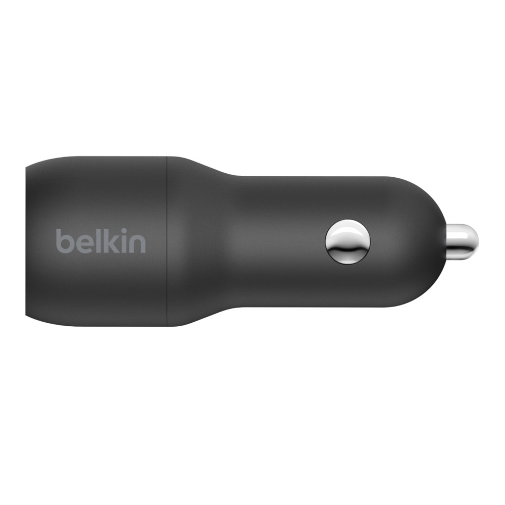 BELKIN Dual USB-A Car Charger w/ 1M PVC A-LTG 24W BLK