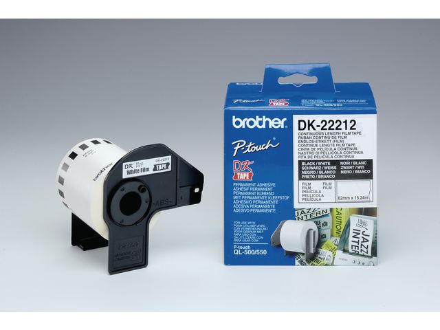 DK-22212 Labels, Papier, 62 mm, Zwart op Wit