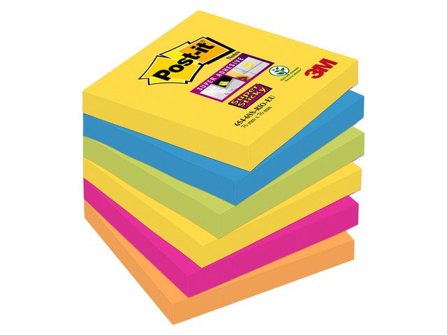Super Sticky Notes Neon Assorti 76 x 76 mm