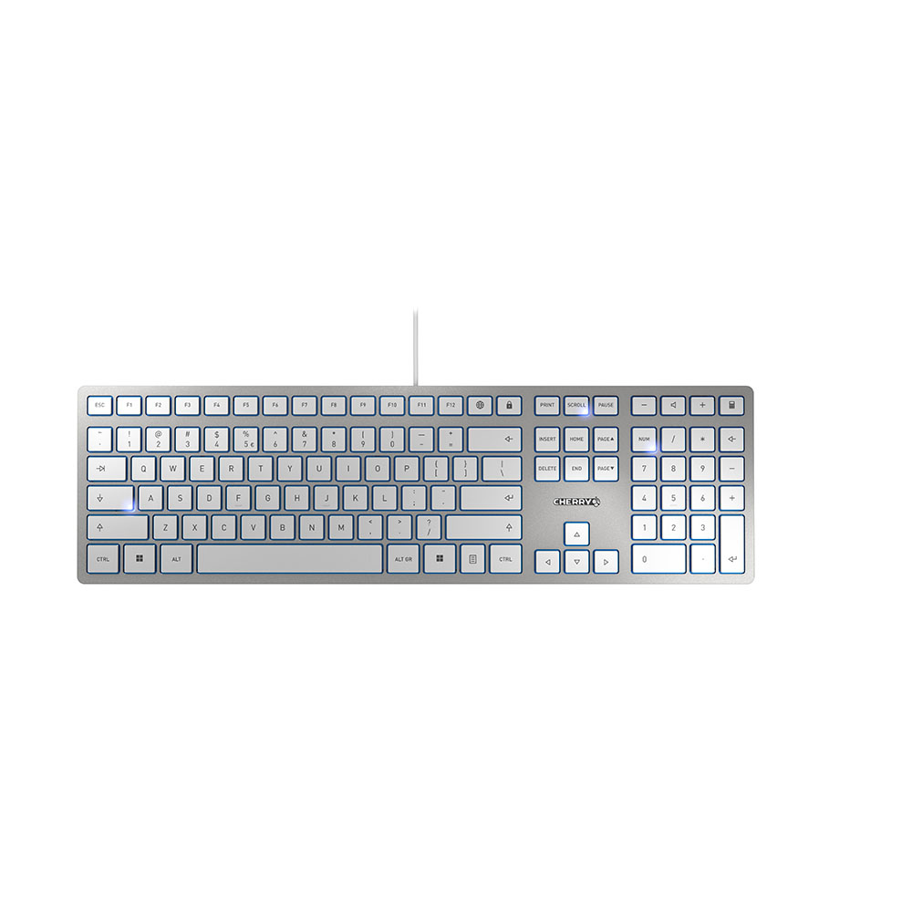 CHERRY KC 6000 Slim Corded Keyboard - USB - SILVER - US-Englisch with EURO Symbol (US)