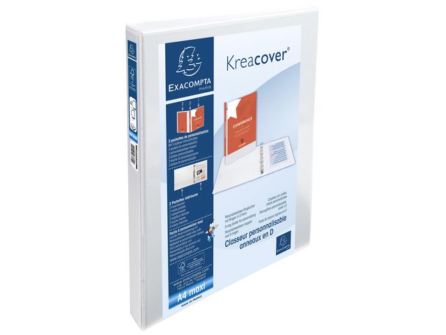 KreaCover Presentatieringband A4+ 20 mm 4-rings Wit