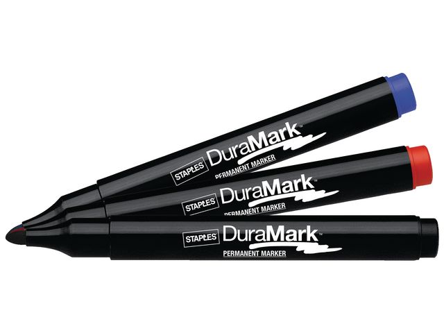 DuraMark Permanente Marker, Ronde Punt, 3 mm, Zwart, Blauw, Rood