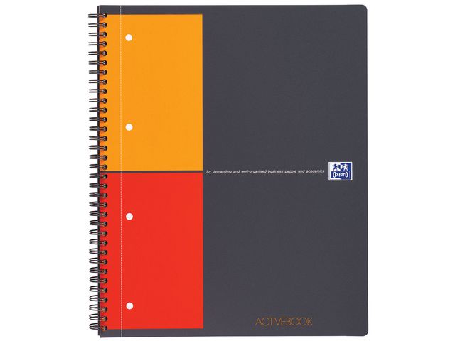 International Activebook A4+, Geruit 5 mm, 4-gaats, Grijs