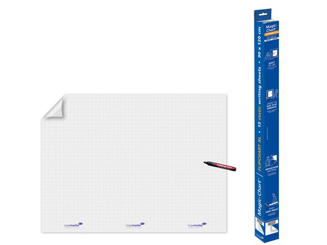Magic-Chart XL Flipchartfolie, Geruit, PP, 900 x1200 mm