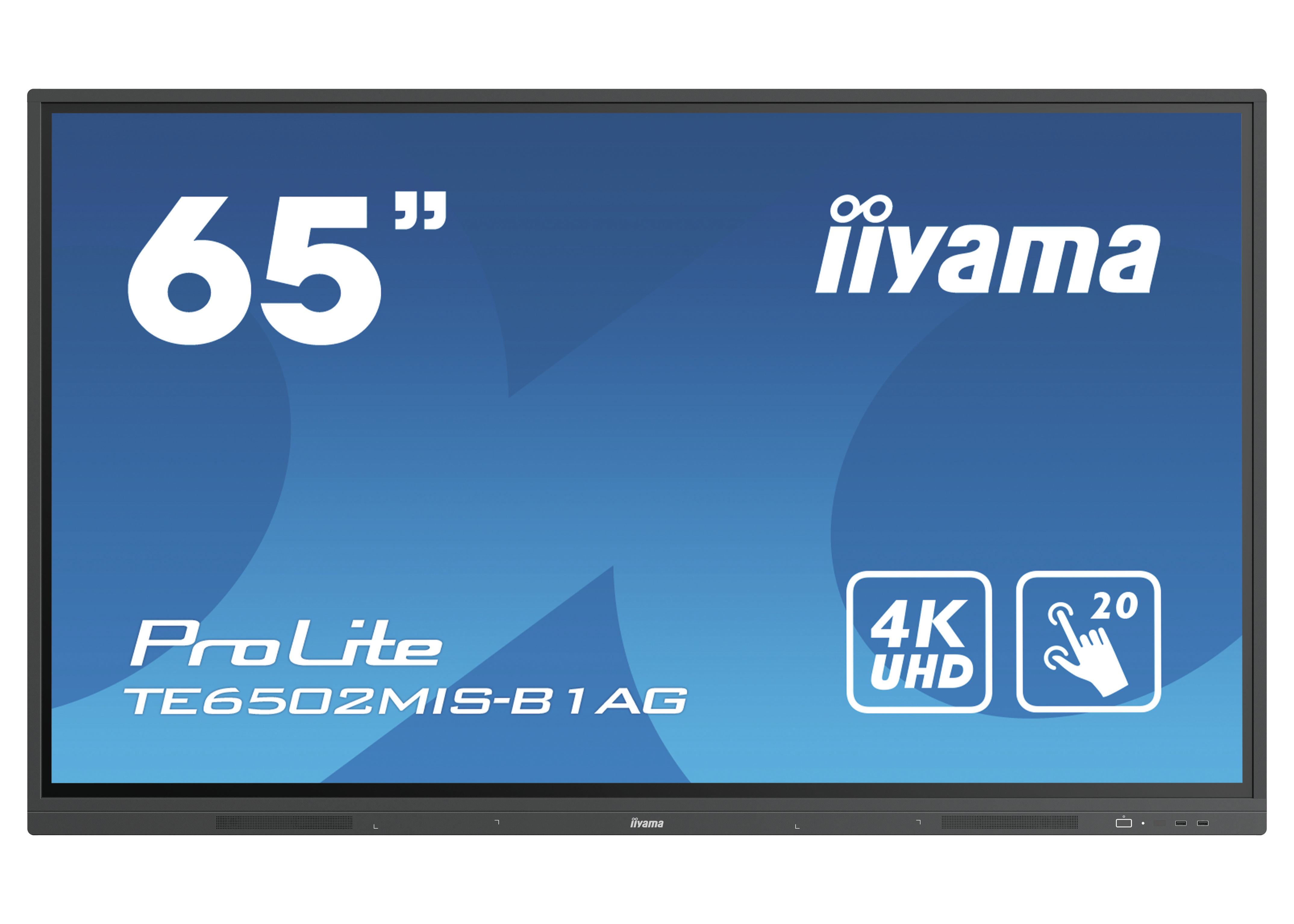 IIYAMA TE6502MIS-B1AG 65inch UHD VA 20 Points Touch Landscape mode AG 5000:1 350cd/m2 VGA 2xHDMI Audio Out LAN DP RS232C iiWare8