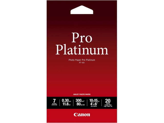 PT-101 Pro Platinum Ink-Jet fotopapier, 100 x 150 mm, 300 grams, wit
