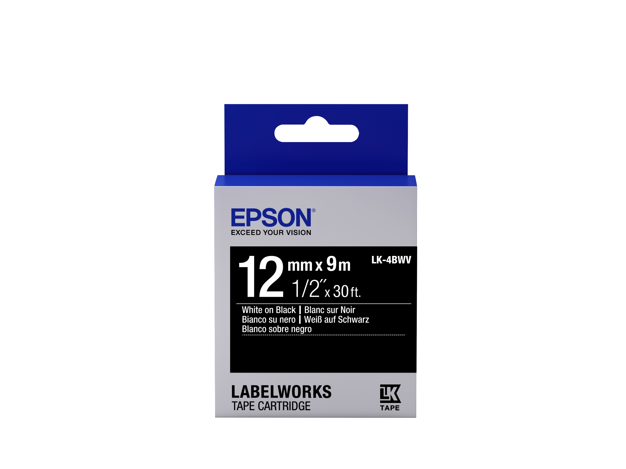  LK-4BWV LabelWorks Labelprinter Tape Wit Op Zwart