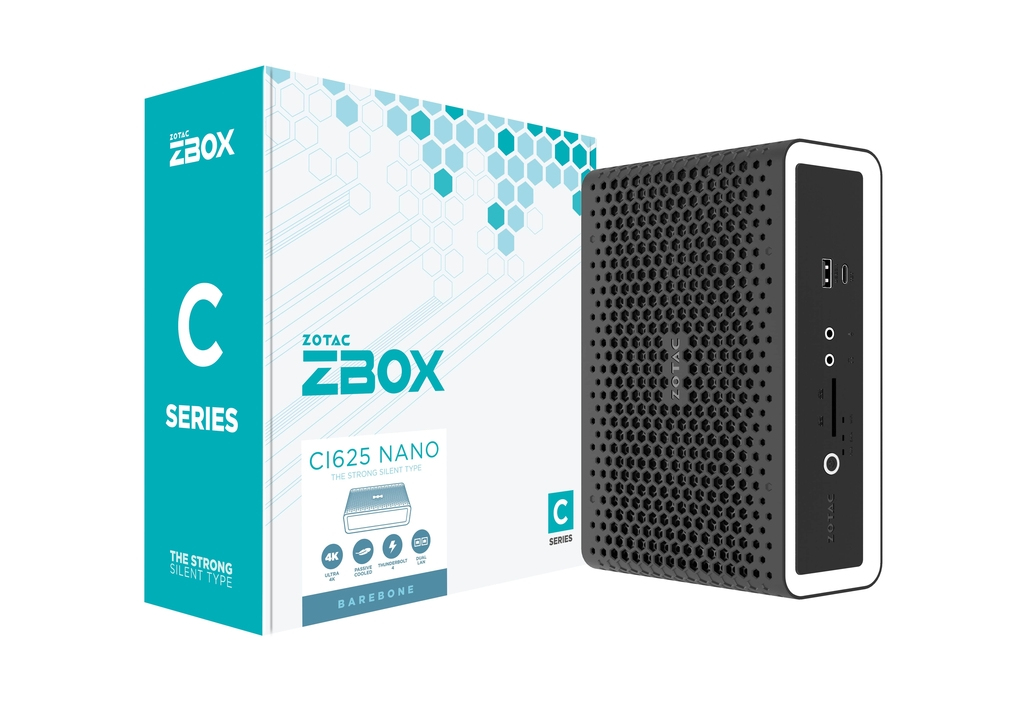  ZBOX CI625 Nano Barebone Intel Core-i3-1115G4 2XDDR4 SODIMM 2.5inch SATA III Bay DUAL 2GLAN WIFI BT DP/HDMI EU+UK PLUG