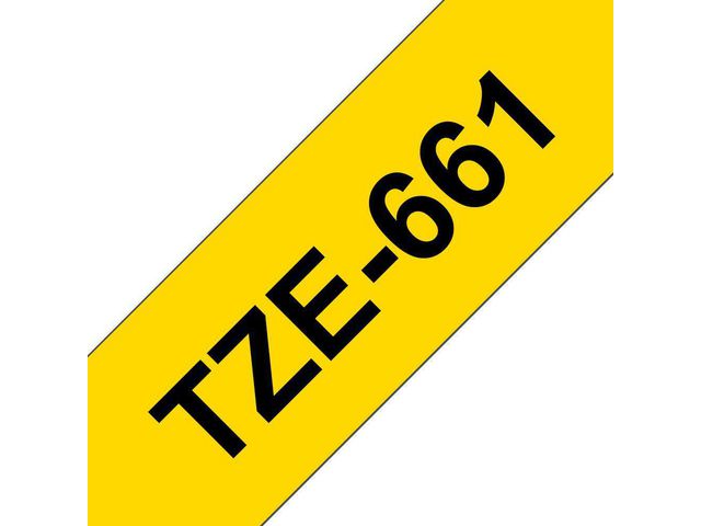 TZe661 Labeltape, 36 mm x 8 m, Zwart op Geel