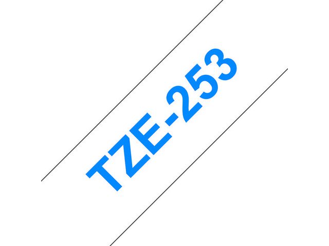 TZe-253 Tape, 24 mm x 8 m, Blauw op Wit