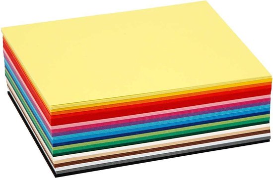 Gekleurd karton A6, 180 gr. Assorti