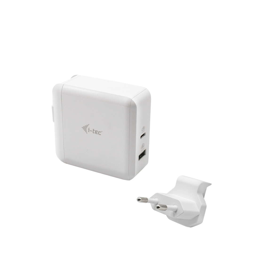 I-TEC USB-C Travel Charger 60W 1x USB-C port 60W 1x USB-A port 18W for laptops tablets smartphones HP Apple Dell MacBook etc.
