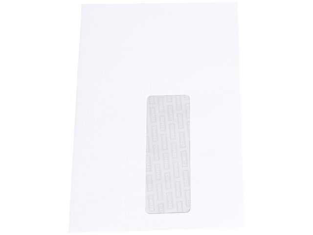 Zakelijke envelop, 220 x 156 mm, met venster, zelfklevende verzegeling, papier, wit