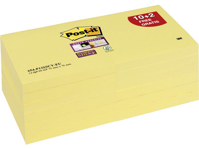 Super Sticky Notes Canary Yellow 76 x 76 mm