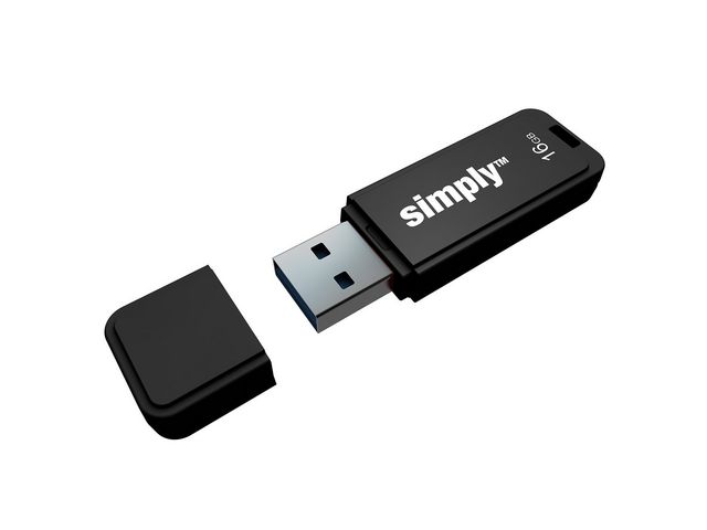 USB-Stick 2.0, met dop, 16 GB , Rood, Zwart