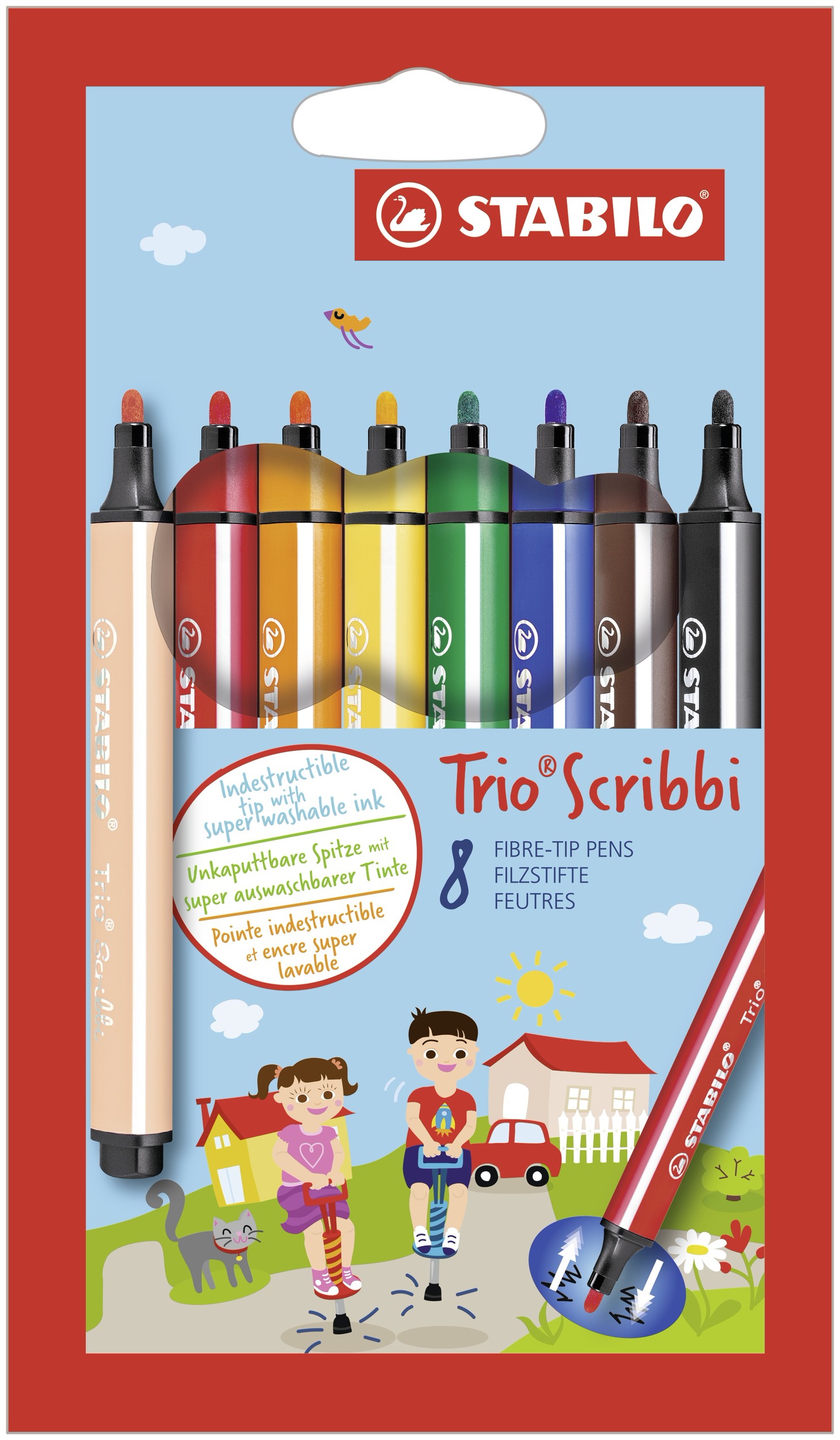 Trio Scribbi Stiften, Niet-permanent, 2 mm, Assorti