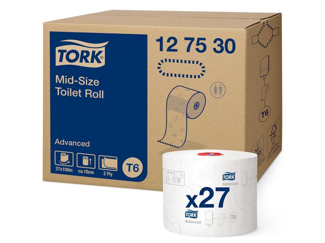 Advanced T6 Toiletpapier, 2-laags, Wit