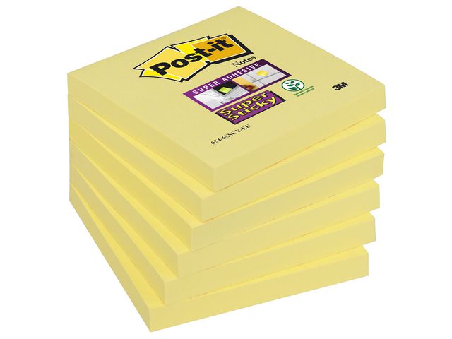 Super Sticky Notes Canary Yellow™, 76 x 76 mm, Geel