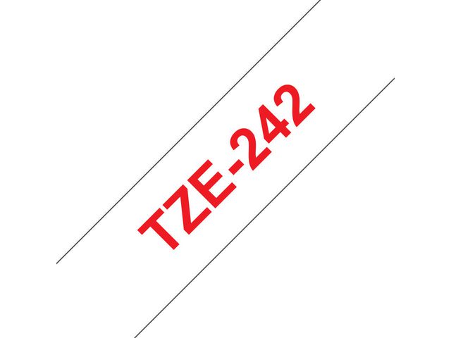 TZe-242 Tape, 18 mm x 8 m, Rood op Wit
