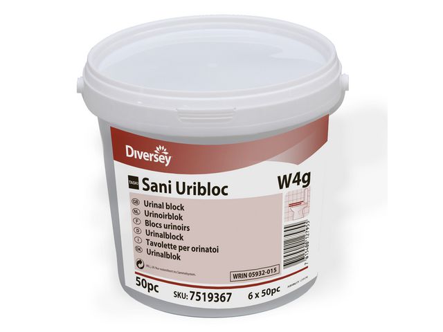 Sani Uribloc W4g urinoir reinigingstabletten, emmer