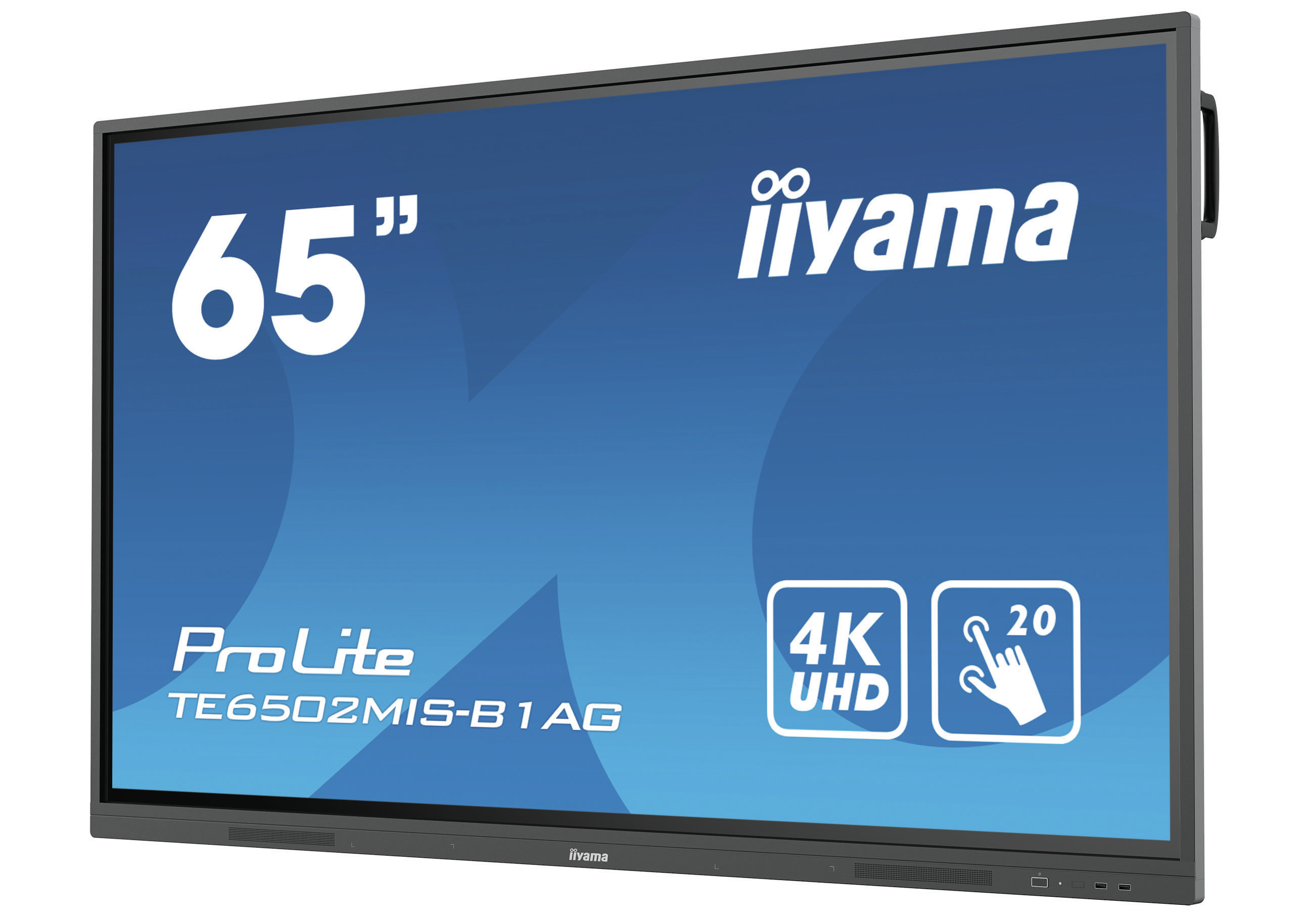 IIYAMA TE6502MIS-B1AG 65inch UHD VA 20 Points Touch Landscape mode AG 5000:1 350cd/m2 VGA 2xHDMI Audio Out LAN DP RS232C iiWare8