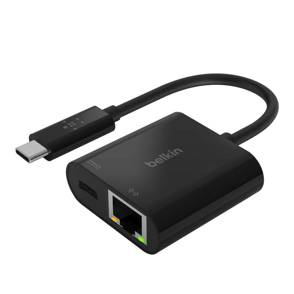  USB-C to Ethernet + Charge Adapter BLK 60W PD