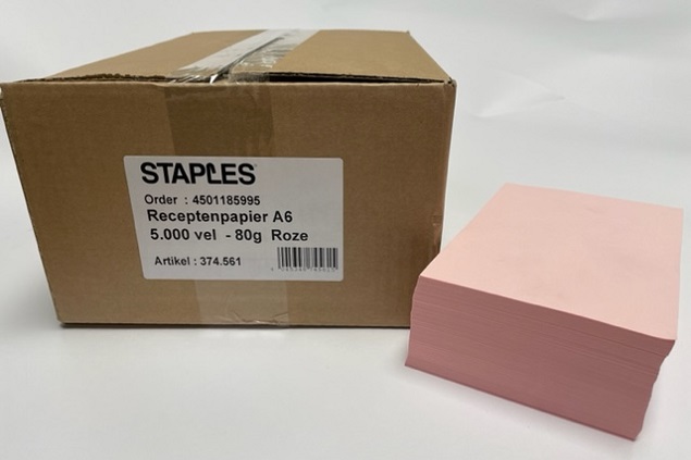Receptenpapier A6 80 g/m² Rosé