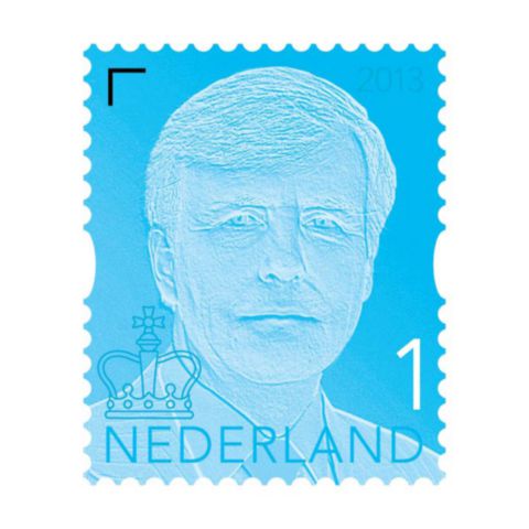 Postzegel Tarief 1, Zelfklevend, Koning Willem-Alexander, Blauw