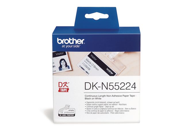 DKN55224 Labels, Papier, Niet Klevend, 54 mm, Zwart op Wit