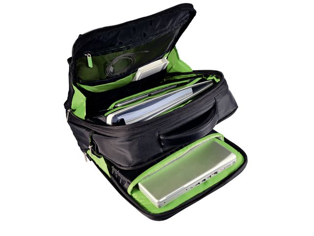 Smart Traveller Laptoptas, Rugtas, 15.6 inch, 40 x 31 x 15 cm, Zwart met groen