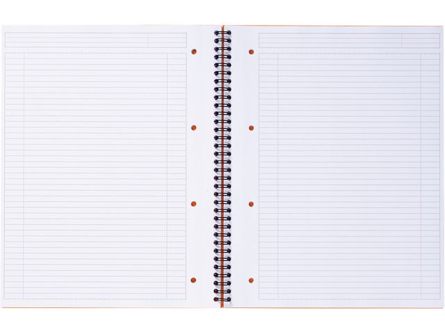 International Notitieboek A4+ Gelijnd 5 mm 4-gaat Oranje