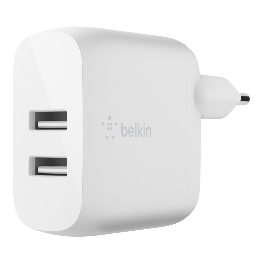 BELKIN Dual USB-A Wall Charger w/ 1M PVC A-mUSB 24W WHT