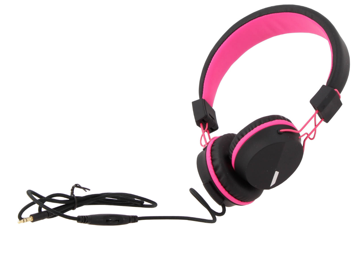 C18911GI hoofdtelefoon/headset Hoofdtelefoons Bedraad Hoofdband Muziek Zwart, Roze