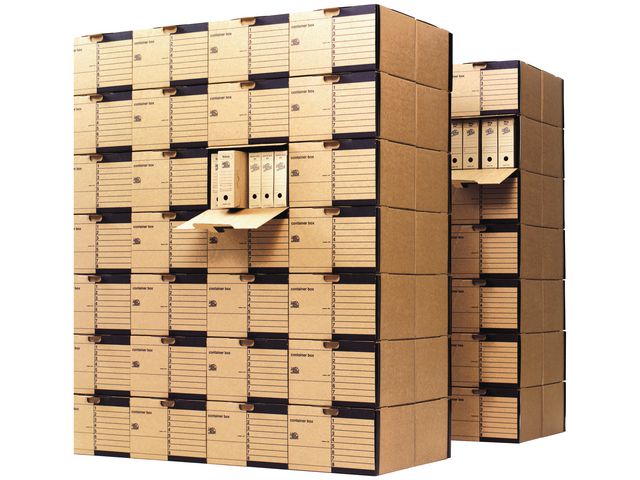 Archiefcontainer, Karton, 400 x 280 x 425 mm, Bruin