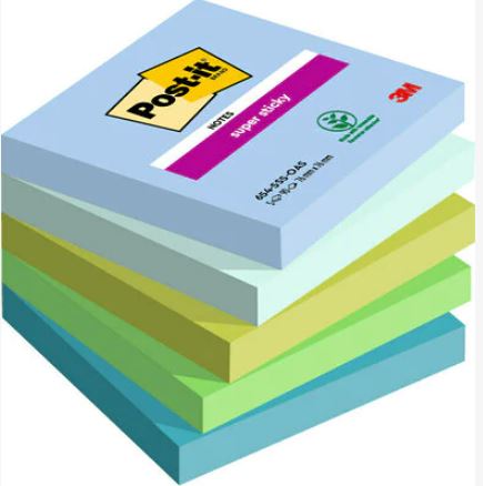Super Sticky Notes Oasis Colour Collection 76 x 76 mm