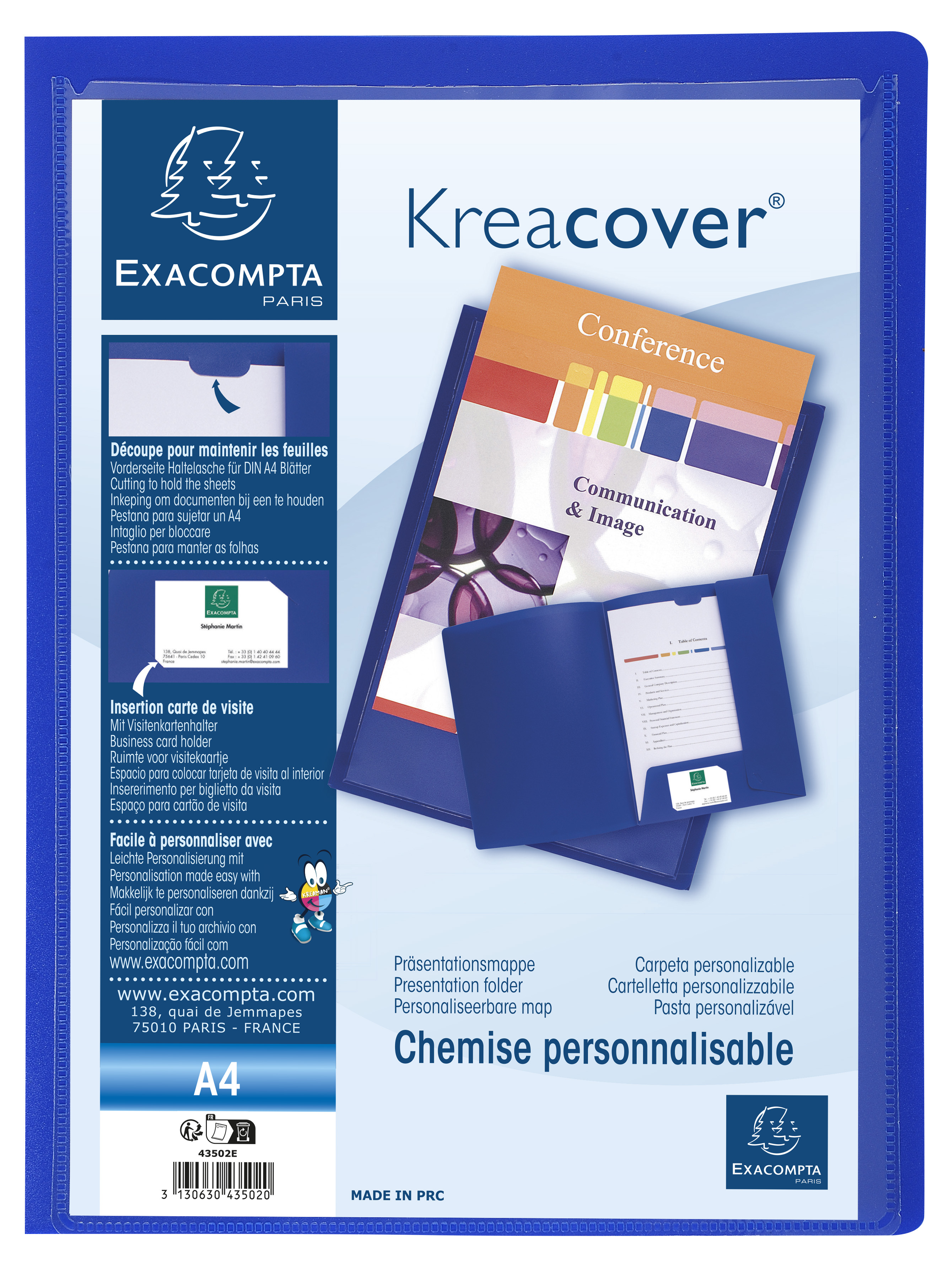 KreaCover Presentatiemap A4 Blauw