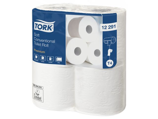 Premium T4 Toiletpapier, 2-laags, 198 vel, Wit