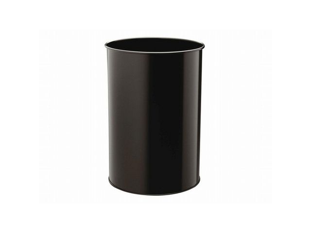 Papierbak economy metaal 30 liter, zwart, hoogte 49 cm