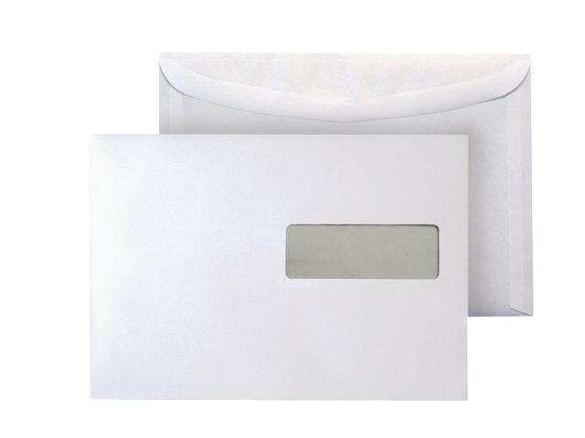Venster envelop gegomde klep C5 162 x 229 mm, 80 g/m², venster rechts
