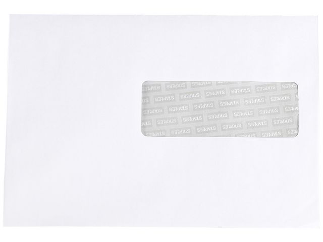 Zakelijke envelop, 156 x 220 mm, met venster, zelfklevend, papier, wit