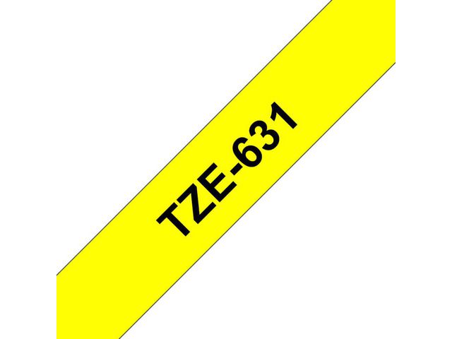 TZe631 Labeltape, 12 mm x 8 m, Zwart op Geel