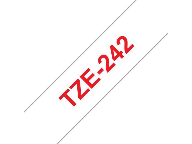 TZe-242 Tape, 18 mm x 8 m, Rood op Wit