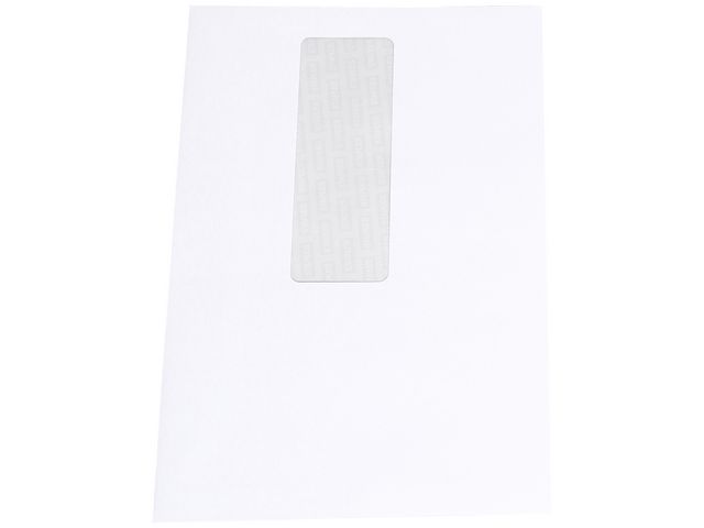Zakelijke envelop, A5, 156 x 220 x 156 mm, met venster, gom, papier, wit